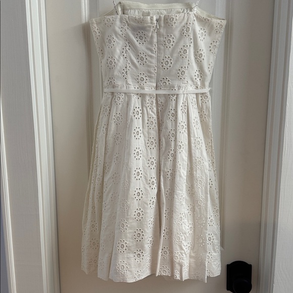 Lilly Pulitzer White Eyelet Strapless Pleated Cotton Dress - Picture 2 of 7